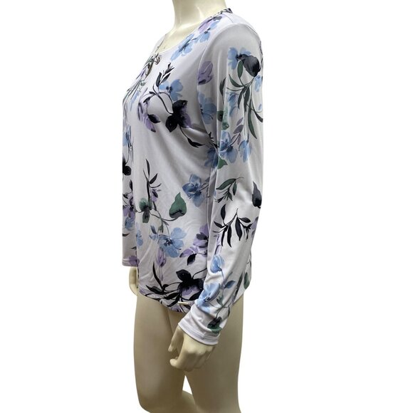 Calvin Klein Womens Floral Print Long Sleeve Top Large - Picture 3 of 5